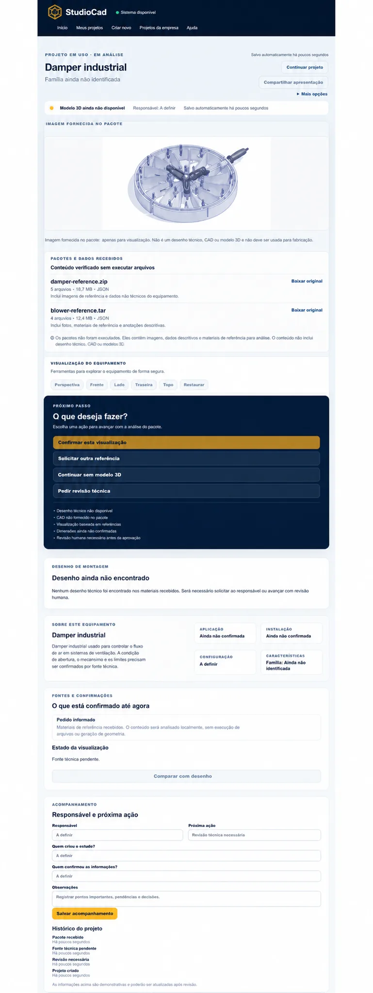 Revisão de projeto na cópia sanitizada.